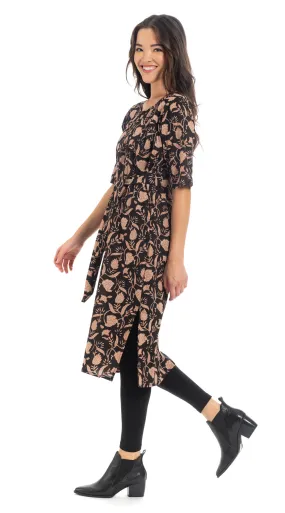 Meera Dress - org.cotton blockprint - onyx