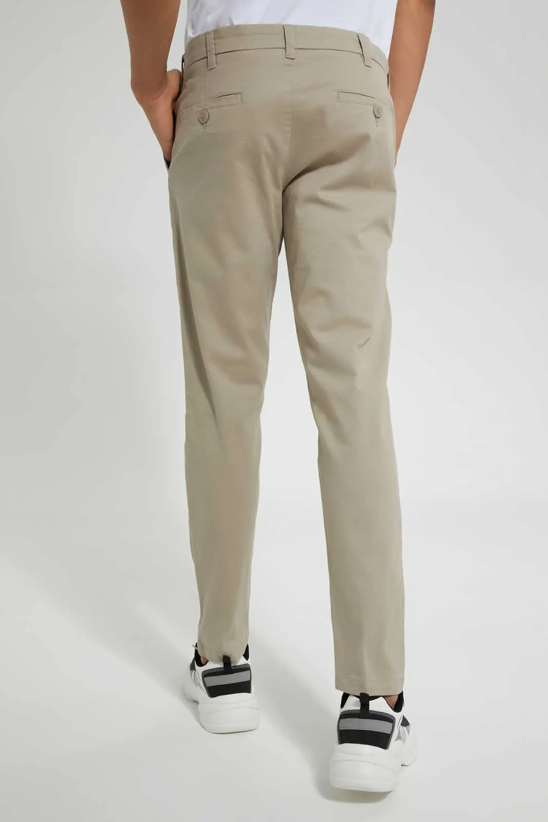 Men Beige Regular Fit Trousers