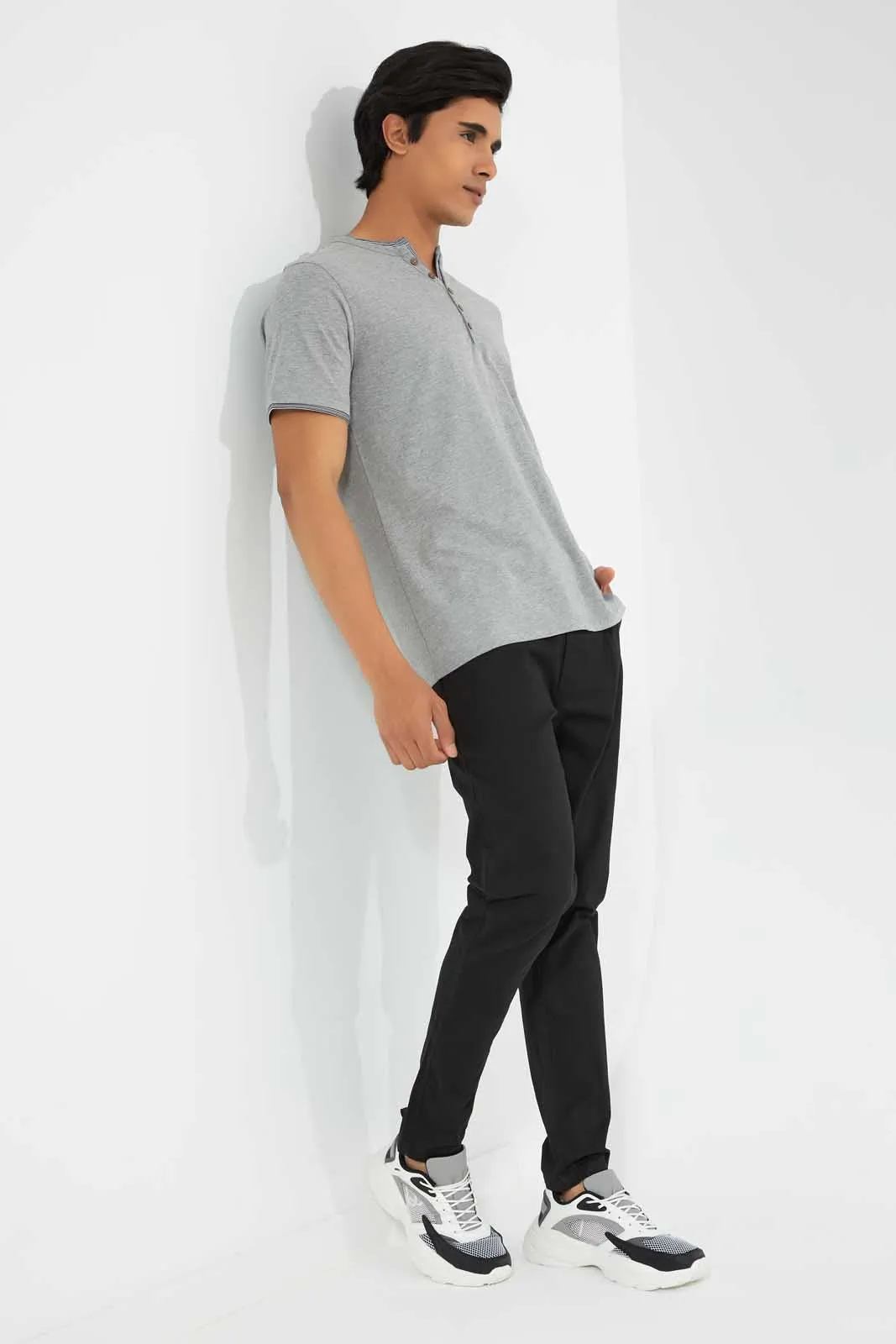 Men Black Regular Fit Trousers