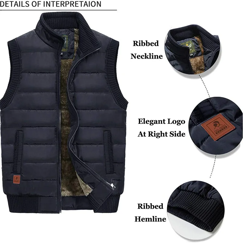 Men Jacket Sleeveless Vest Thermal Soft Vests Casual Coats