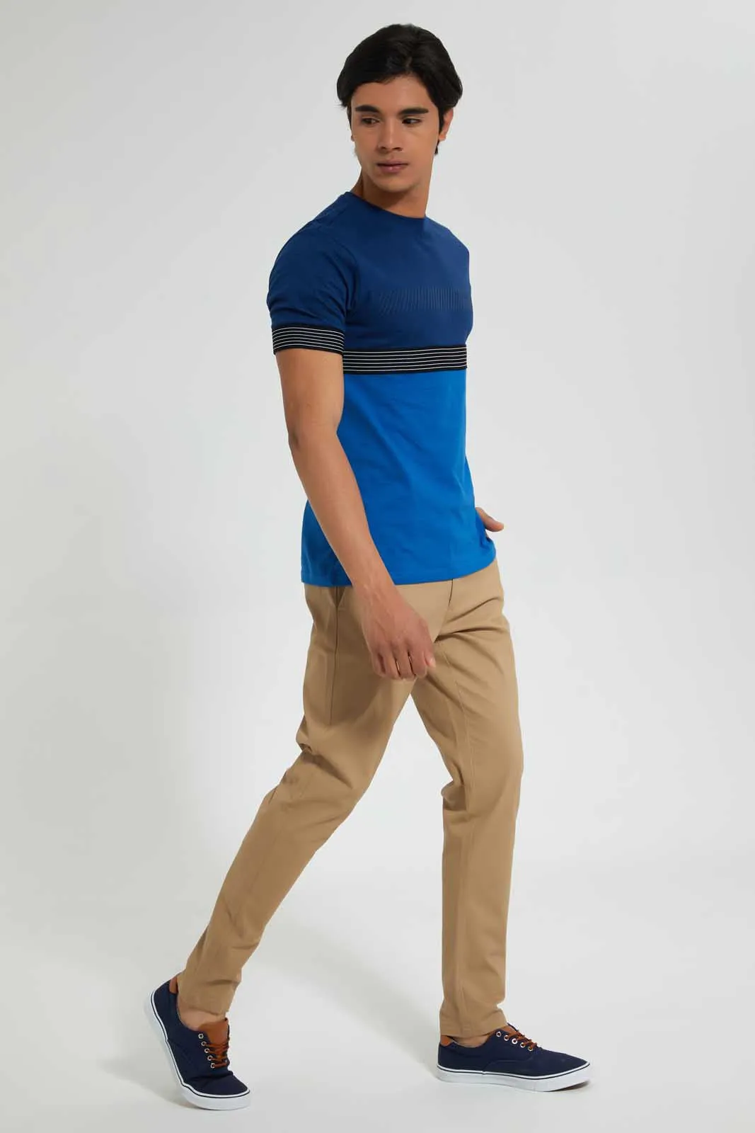 Men Sand Regular Fit Trousers