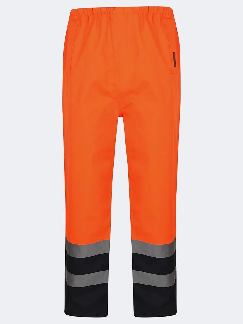 Men's Hi Viz Workwear Waterproof Rain Trousers