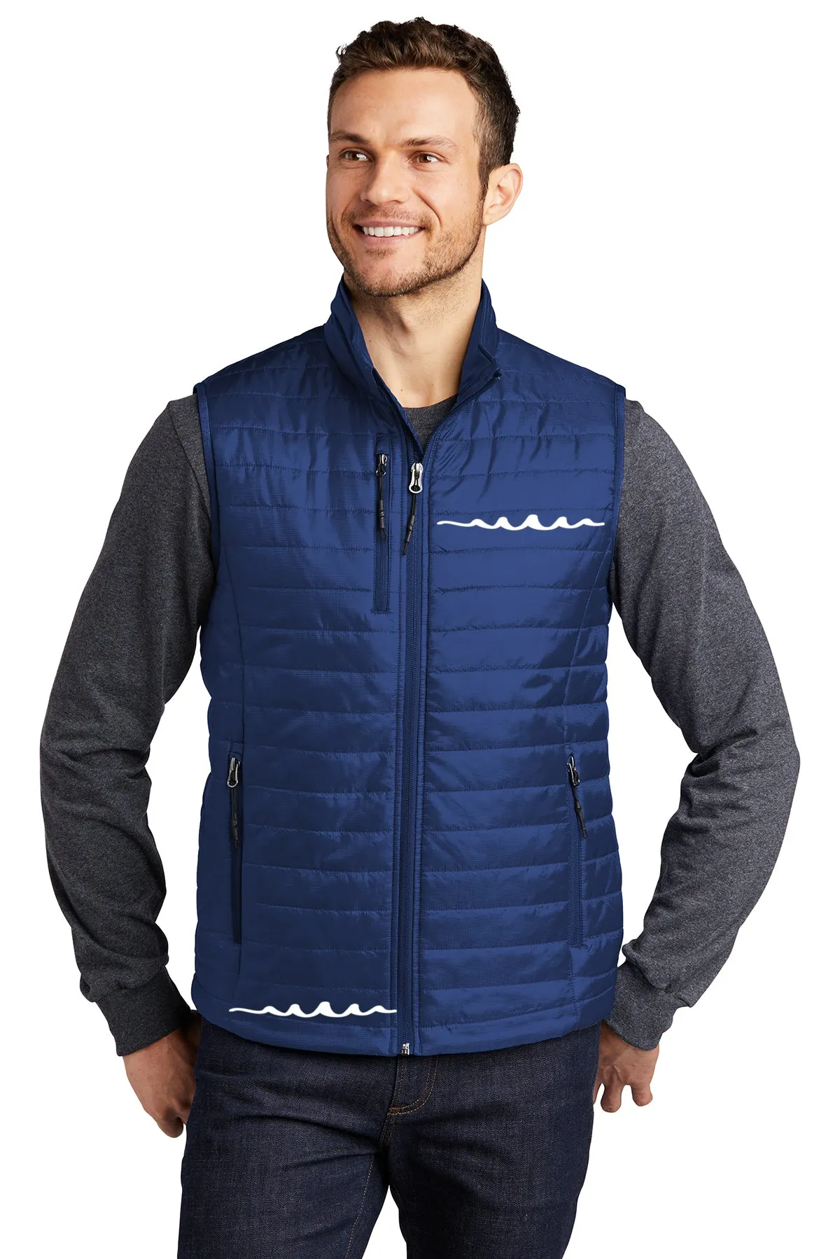 Men's Reflective Full Zip Packable Puffy Vest--2 Left!