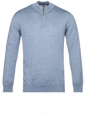 Merino Half Zip Knitwear Blue