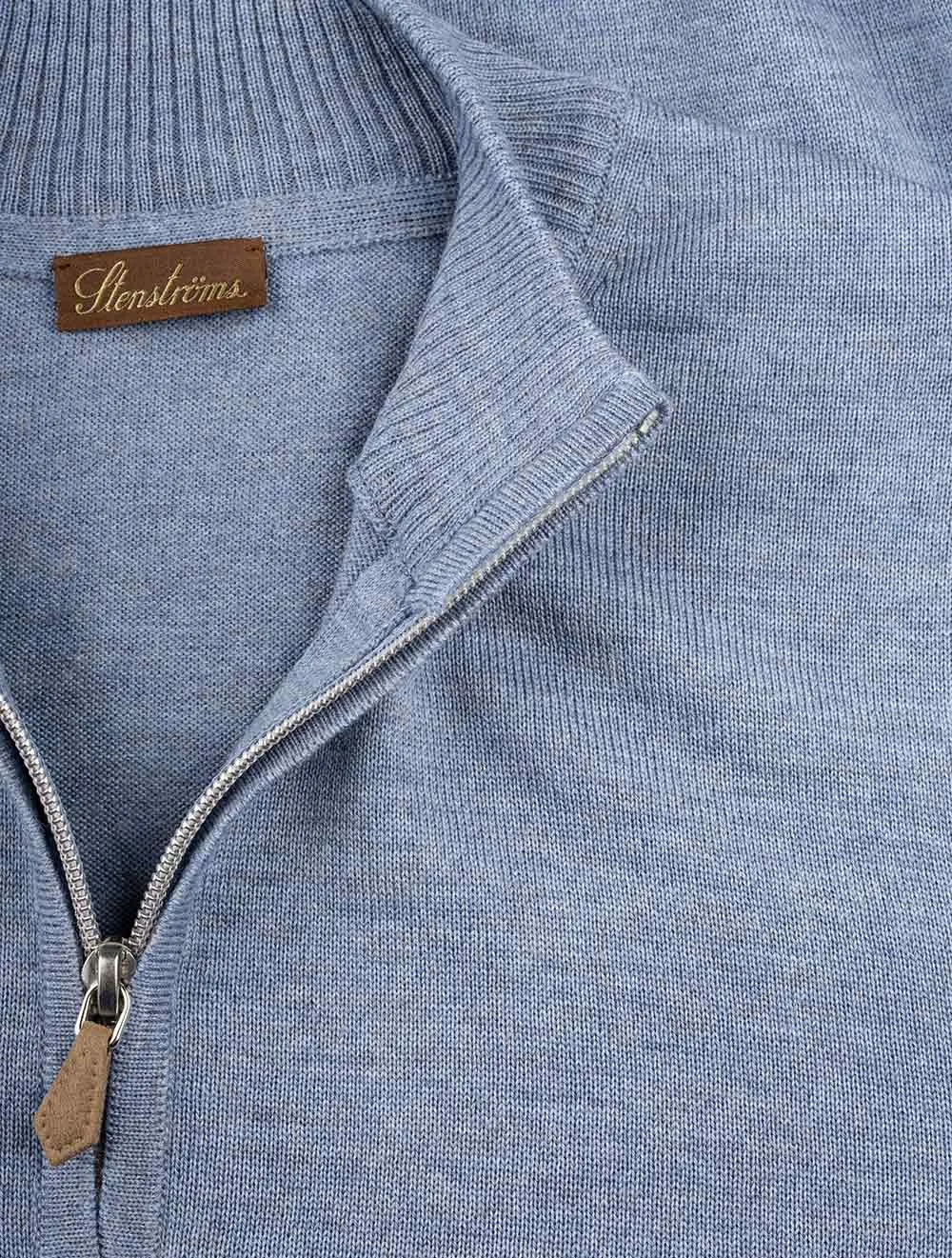 Merino Half Zip Knitwear Blue