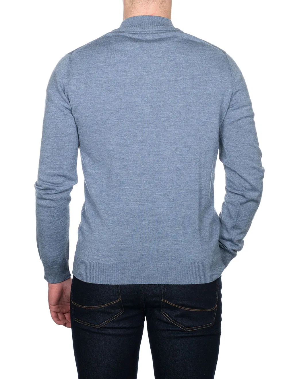 Merino Half Zip Knitwear Blue