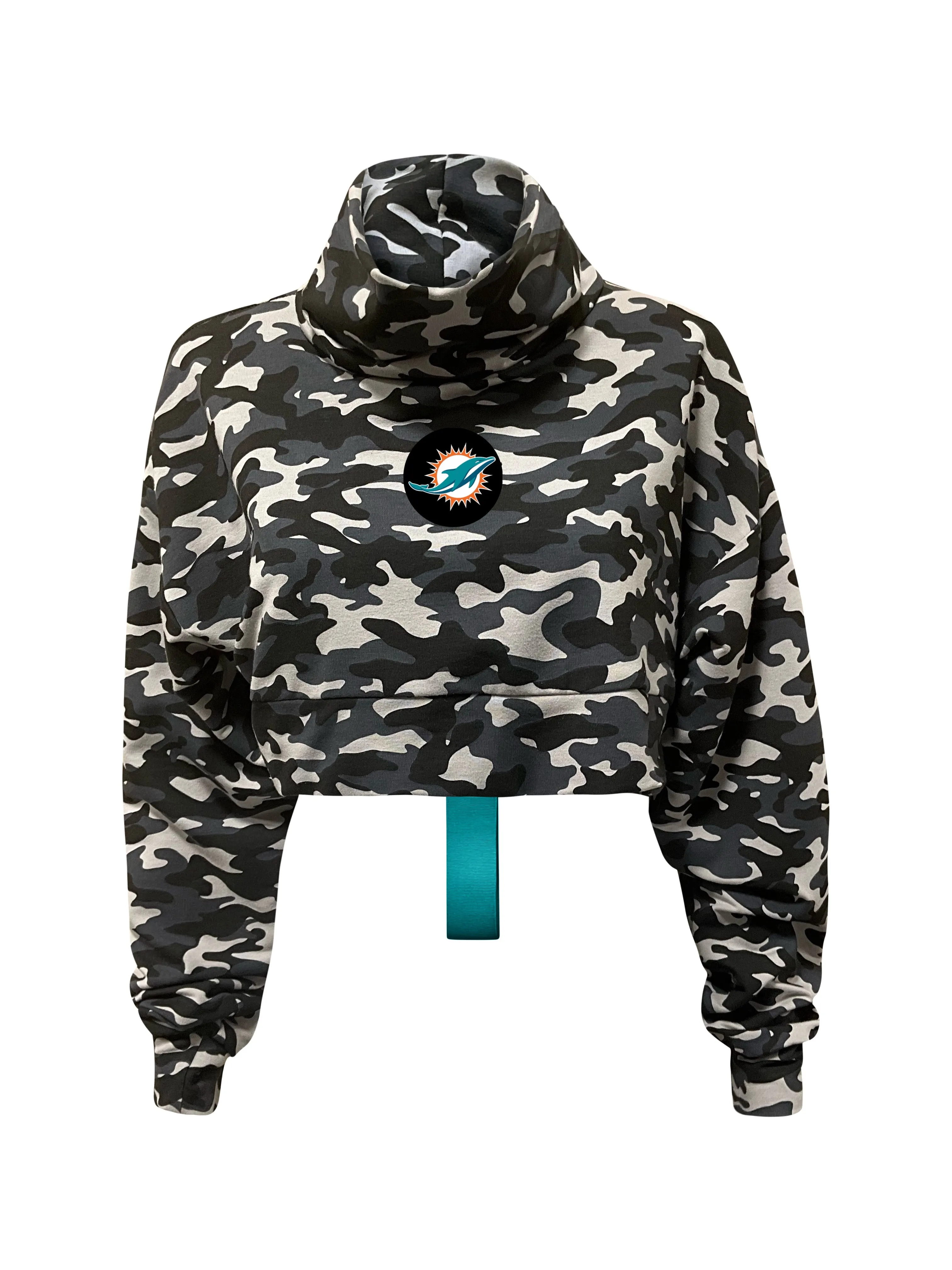 Miami Dolphins Crop Camo Sweatshirt