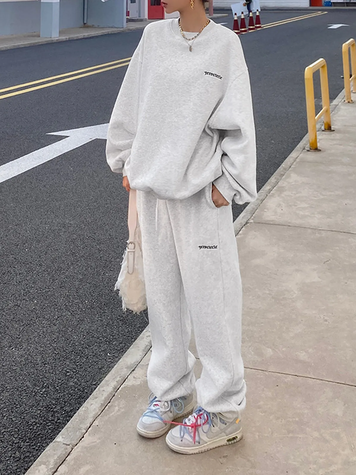 Minimalism Oversized Two Piece Modern Long Sleeve Pants Set