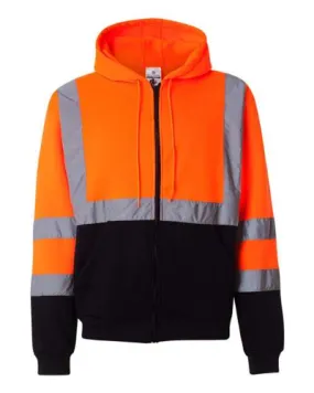 ML Kishigo Hi-Vis Hooded Full Zip Sweatshirt