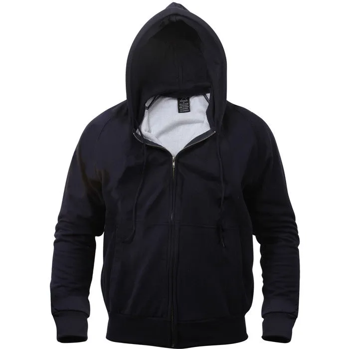 Navy - Thermal-Lined Zipper Hooded Sweatshirt