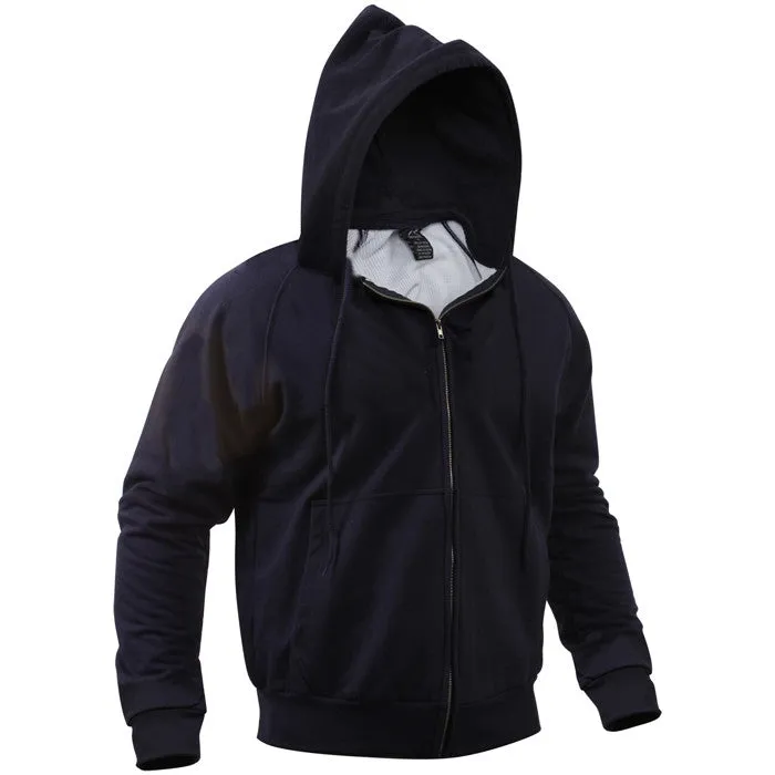 Navy - Thermal-Lined Zipper Hooded Sweatshirt