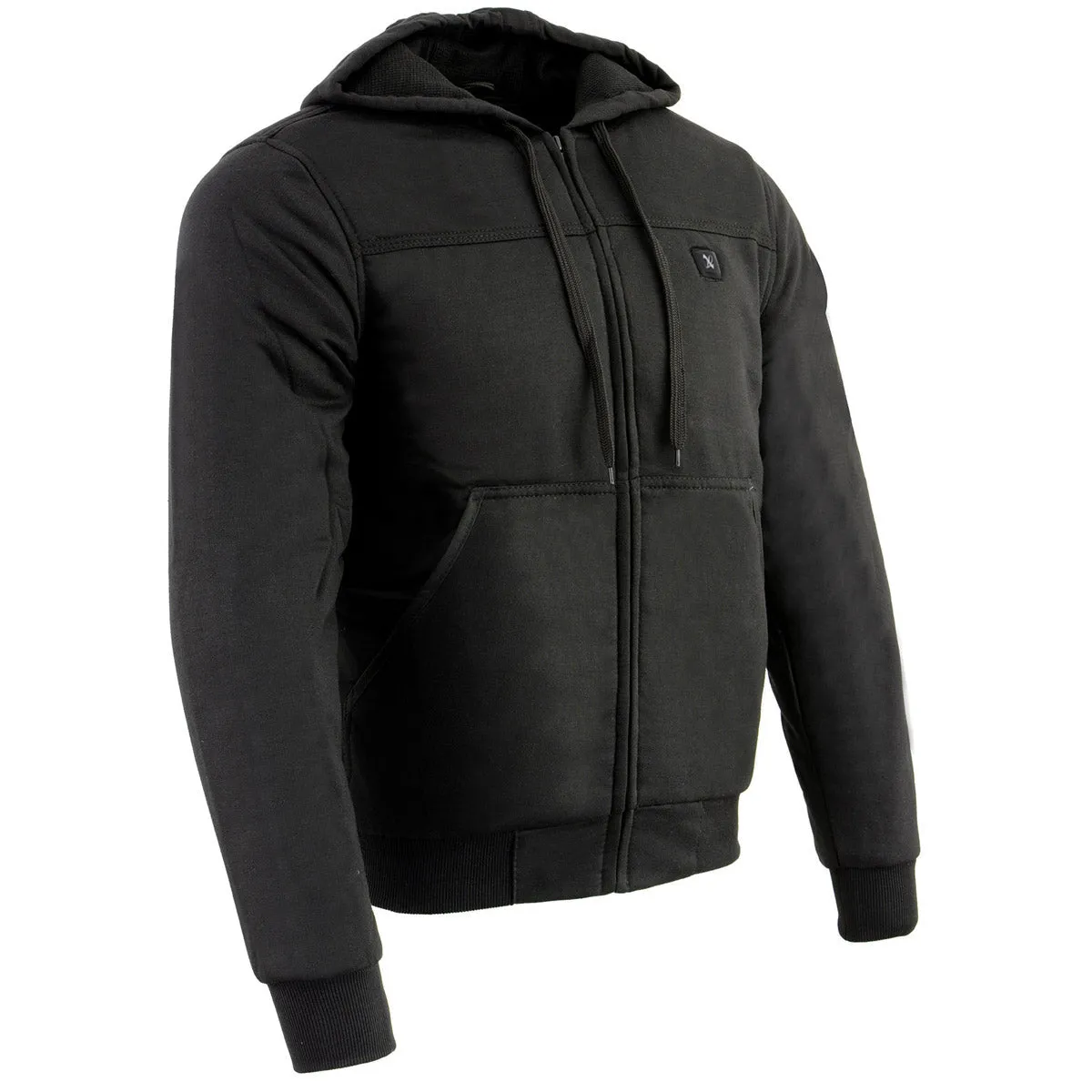 Nexgen Heat MPM1713SET Men's “Fiery’’ Heated Hoodie- Black Zipper Front Sweatshirt Jacket for Winter w/Battery Pack