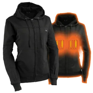 Nexgen Heat NXL2717DUAL Technology Women's Heated Hoodie - Black Sweatshirt Jacket for Winter Season w/Battery Pack