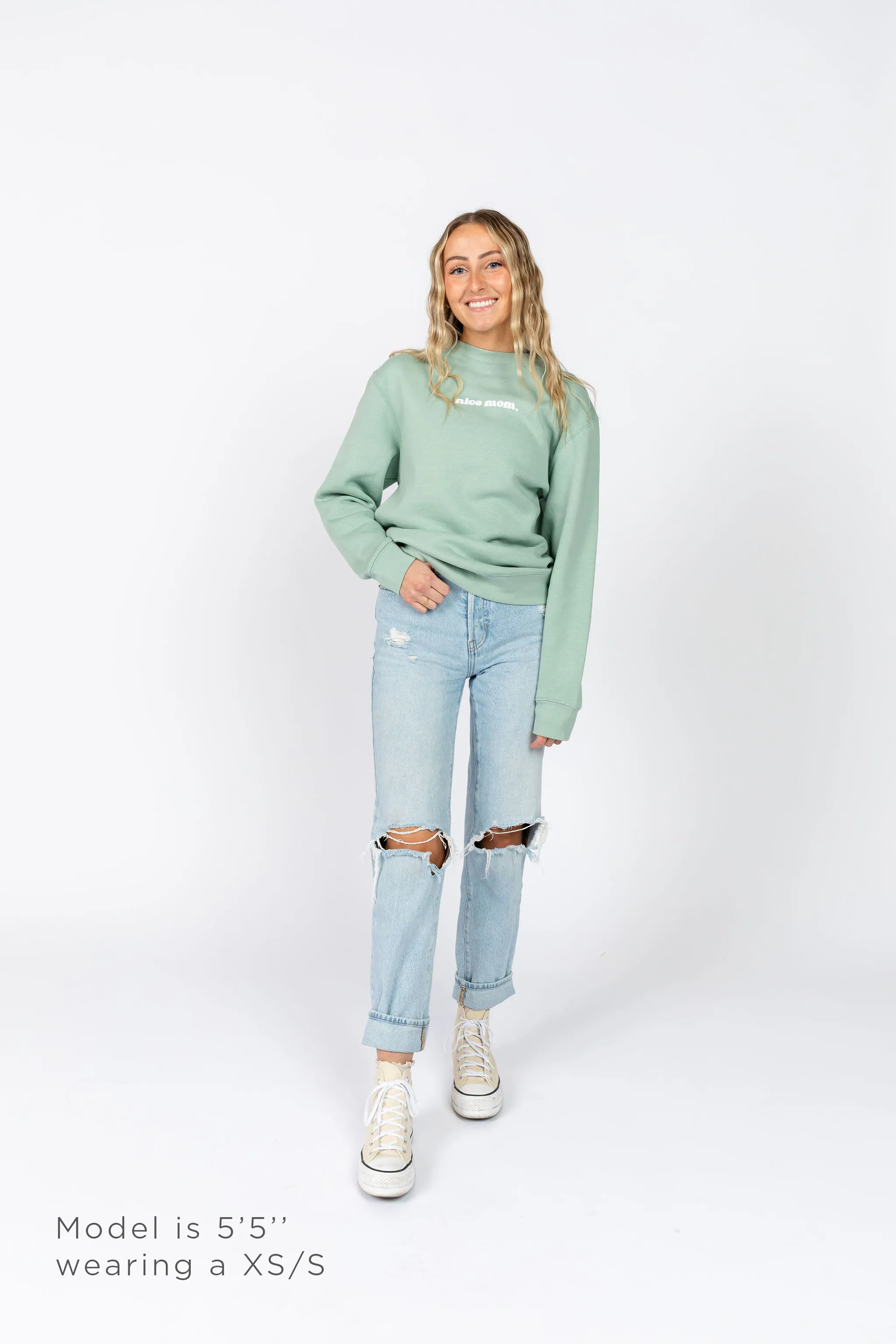 Nice Mom Crew | Seafoam