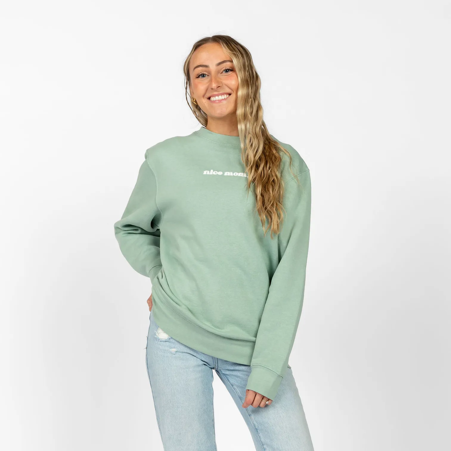 Nice Mom Crew | Seafoam