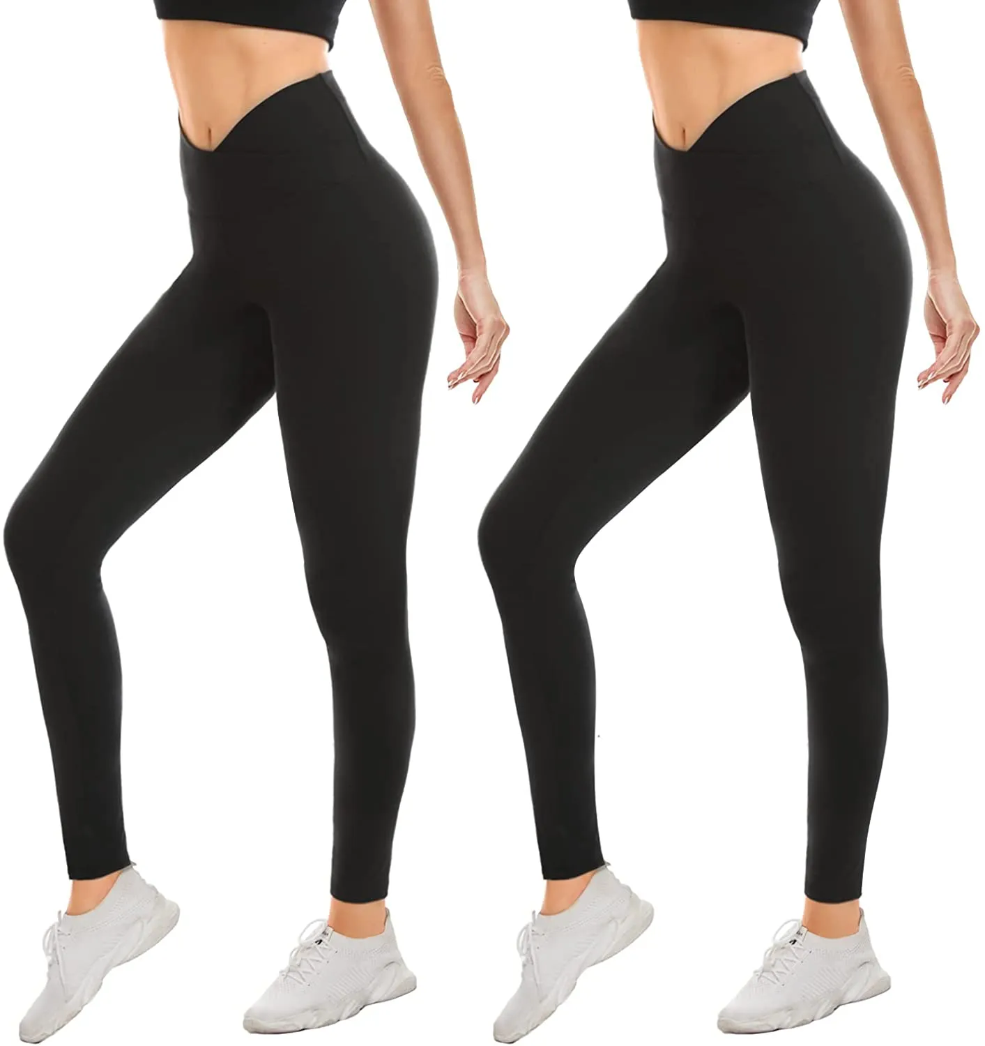 Non-See-Through Leggings for Women(2/5 Pack)-Tummy Control Yoga Pants High Waist Super Soft Workout Leggings