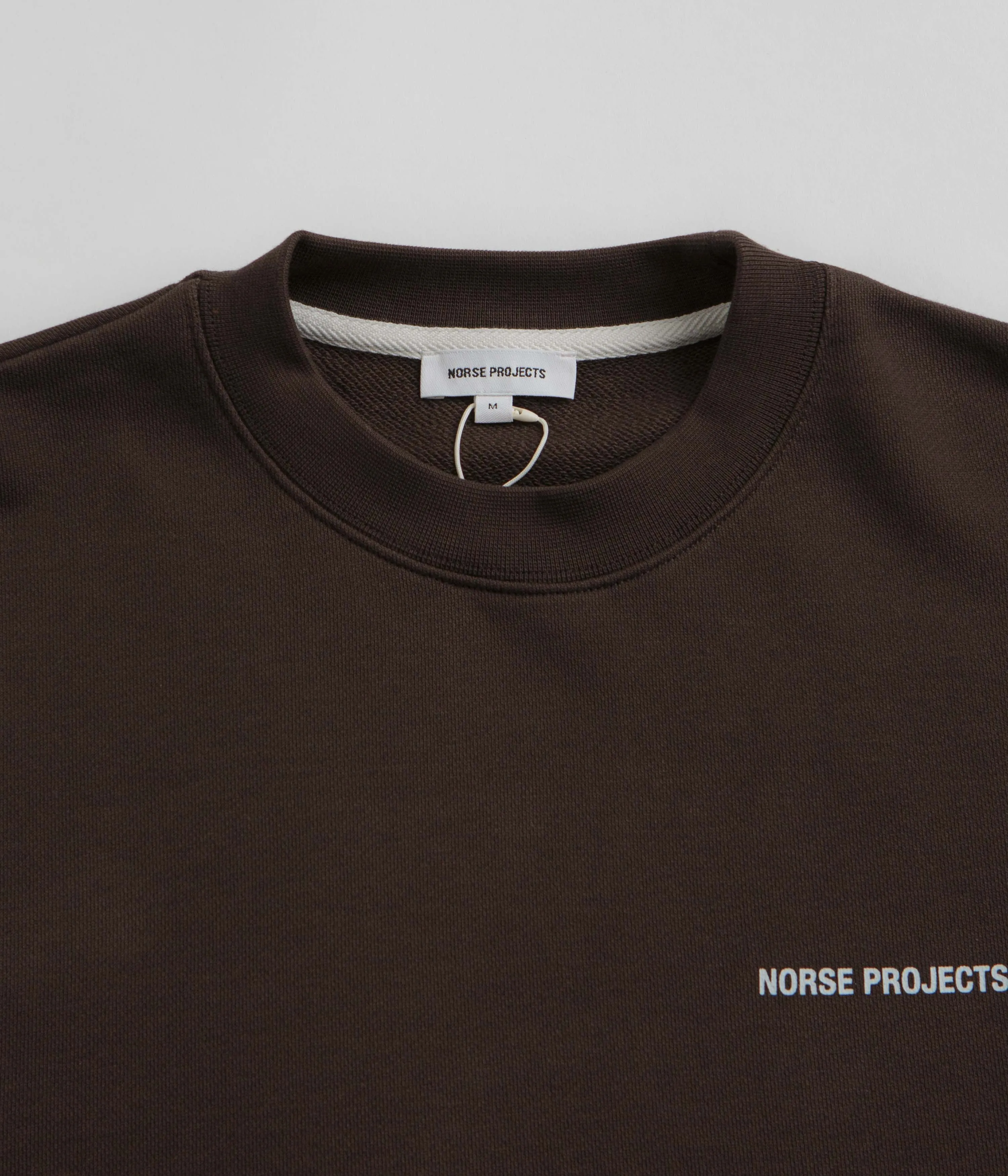 Norse Projects Arne Relaxed Organic Logo Crewneck Sweatshirt - Espresso