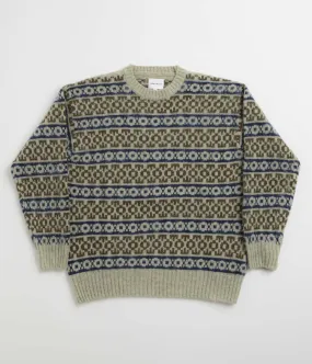 Norse Projects Jonas Scottish Lambswool Fair Isle Sweatshirt - Elm