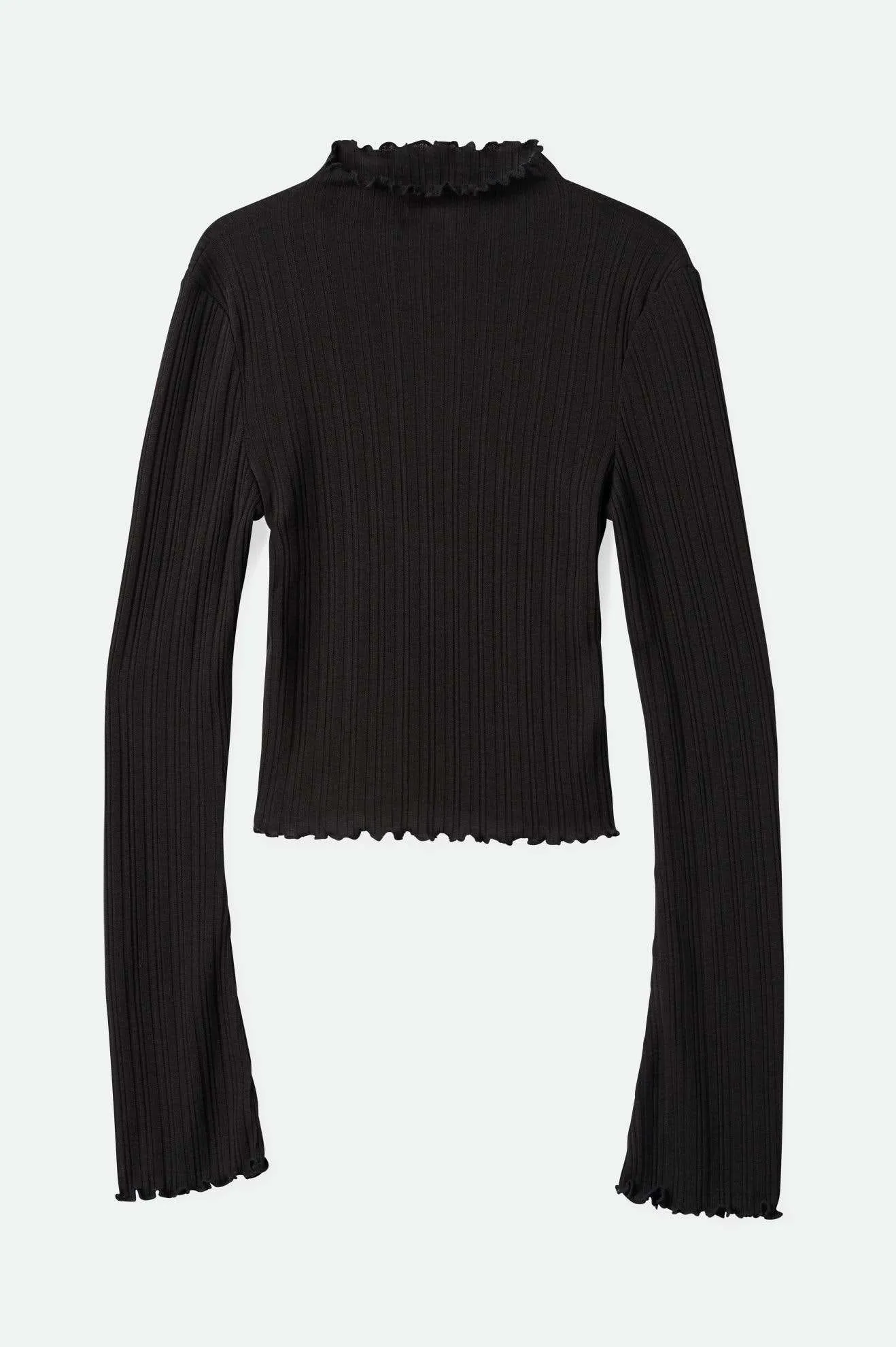 Novelty Ribbed Turtleneck L/S - Washed Black