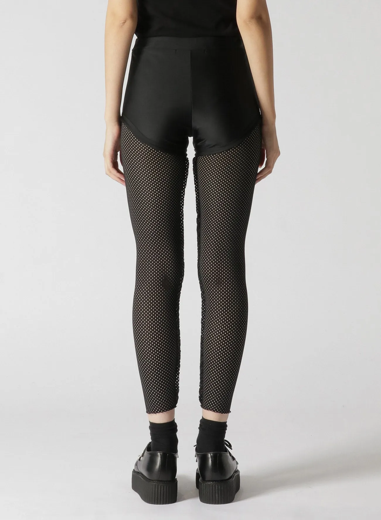 NYLON POLYURETHANE TRICOT MESH PANEL LEGGINGS