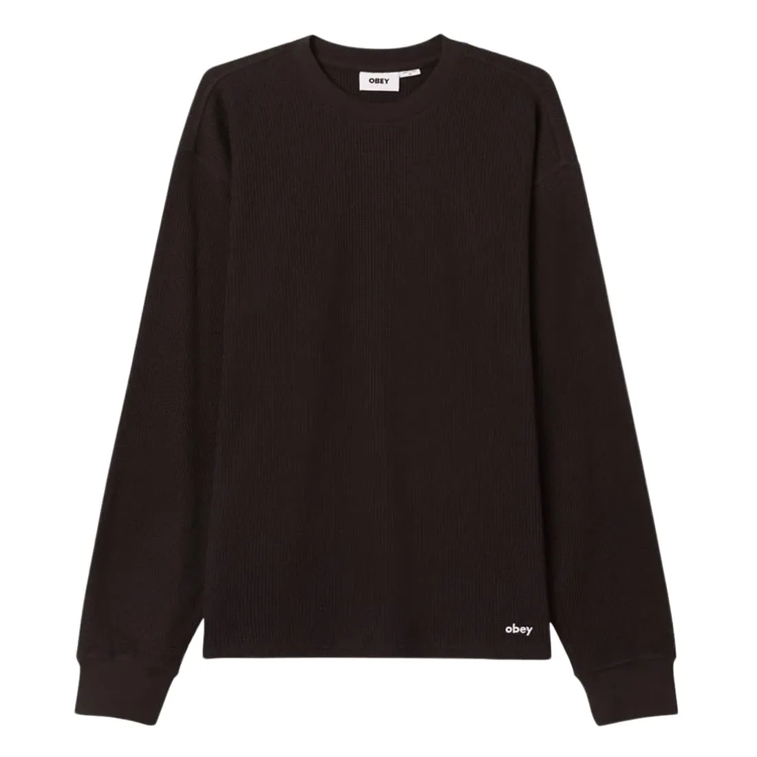 Obey Lowercase Longsleeve Thermal Sweater - Pirate Black