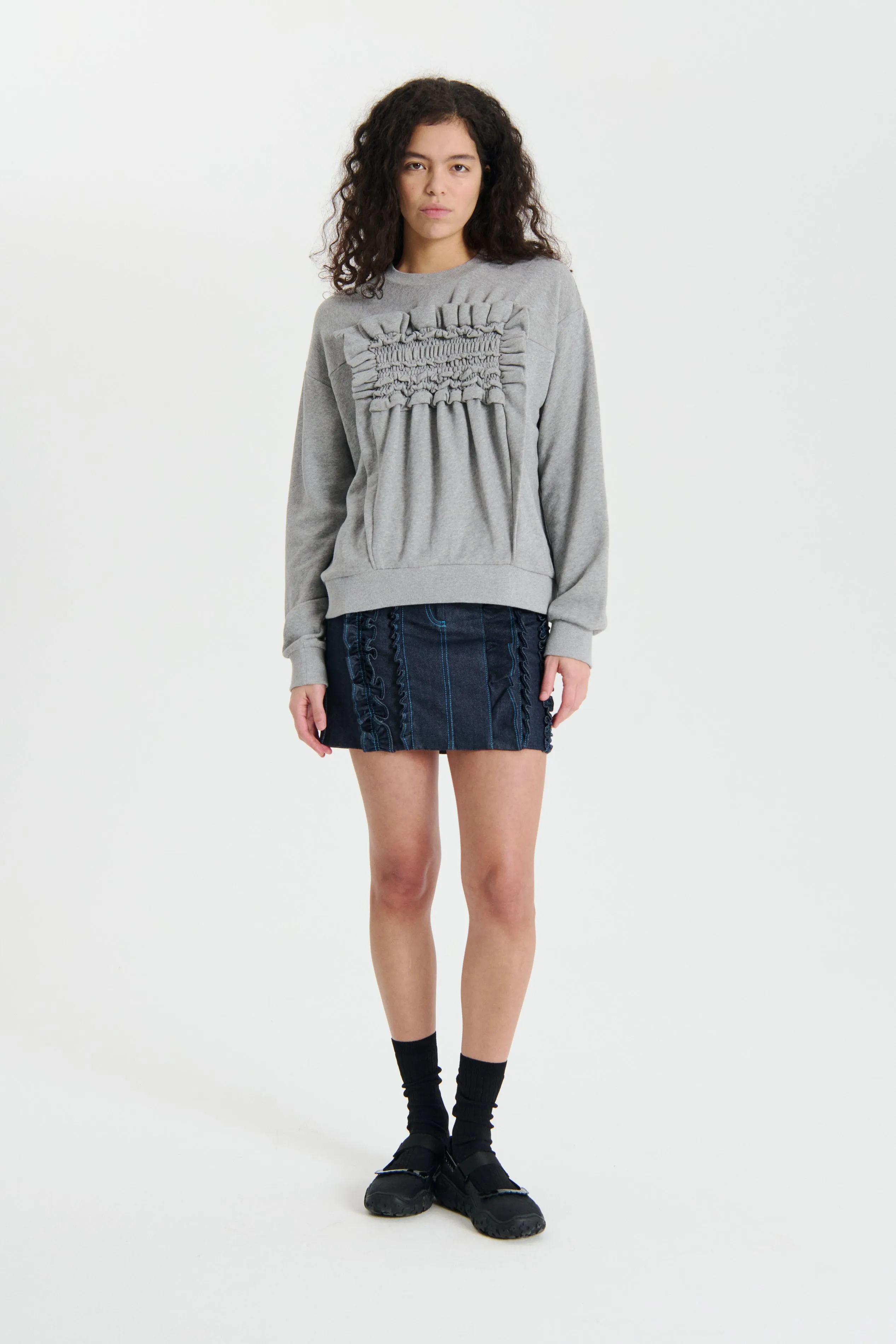 OLLIE | SWEATSHIRT FRENCH TERRY GREY MELANGE