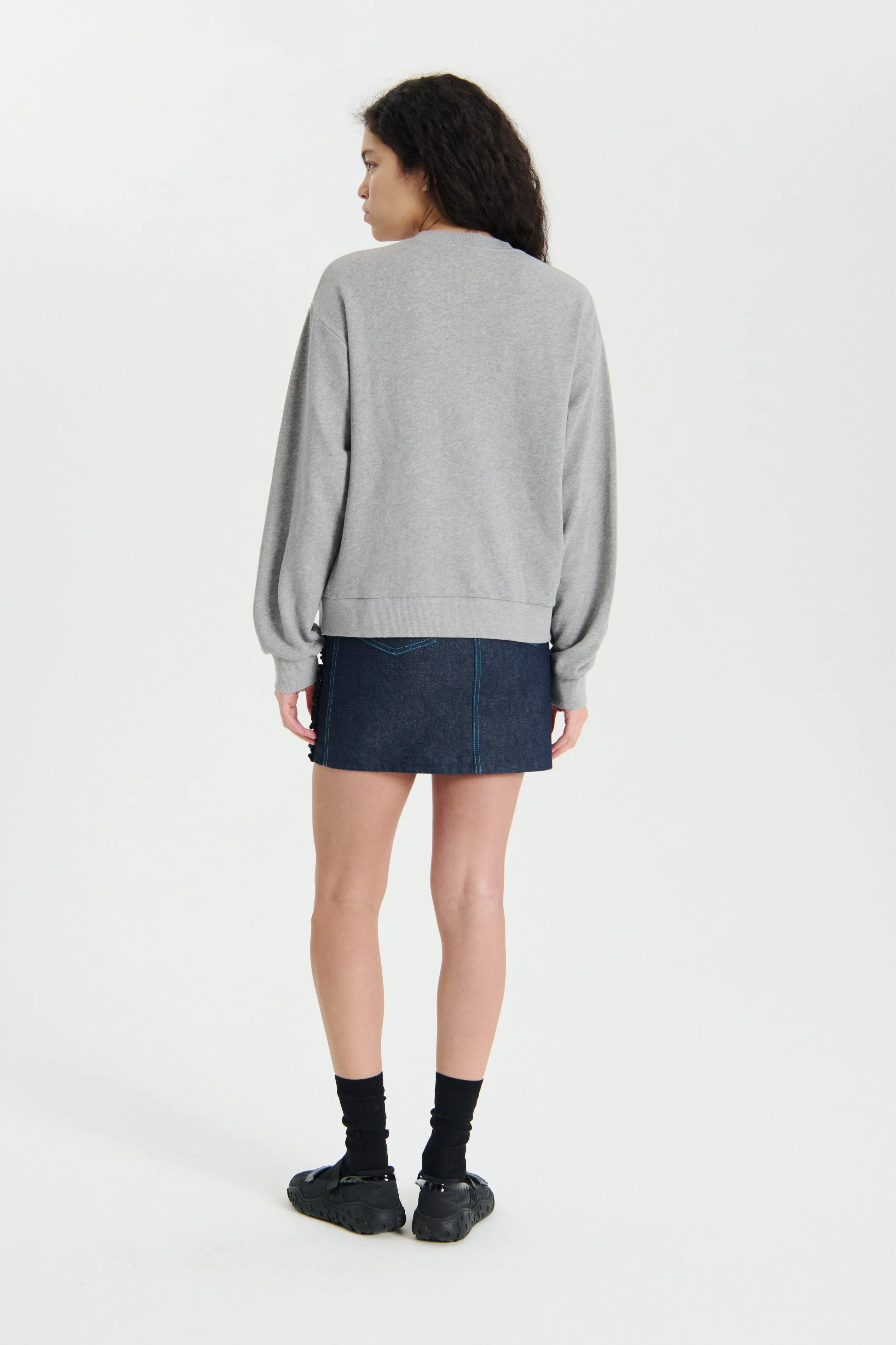 OLLIE | SWEATSHIRT FRENCH TERRY GREY MELANGE