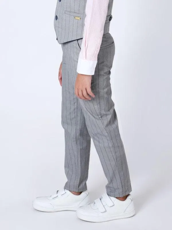 One Friday Grey Stripes Trouser