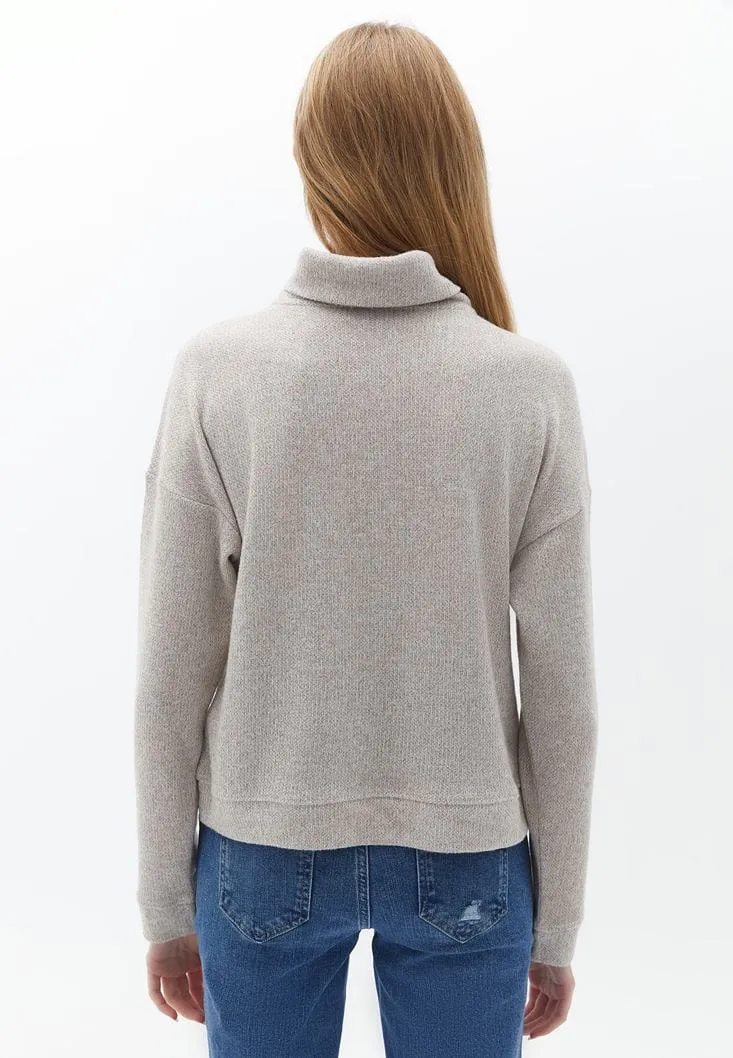 OXXO - Turtleneck Sweater with Zipper Detail