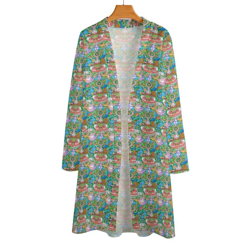 Park Map Women's Mid-Length Cardigan