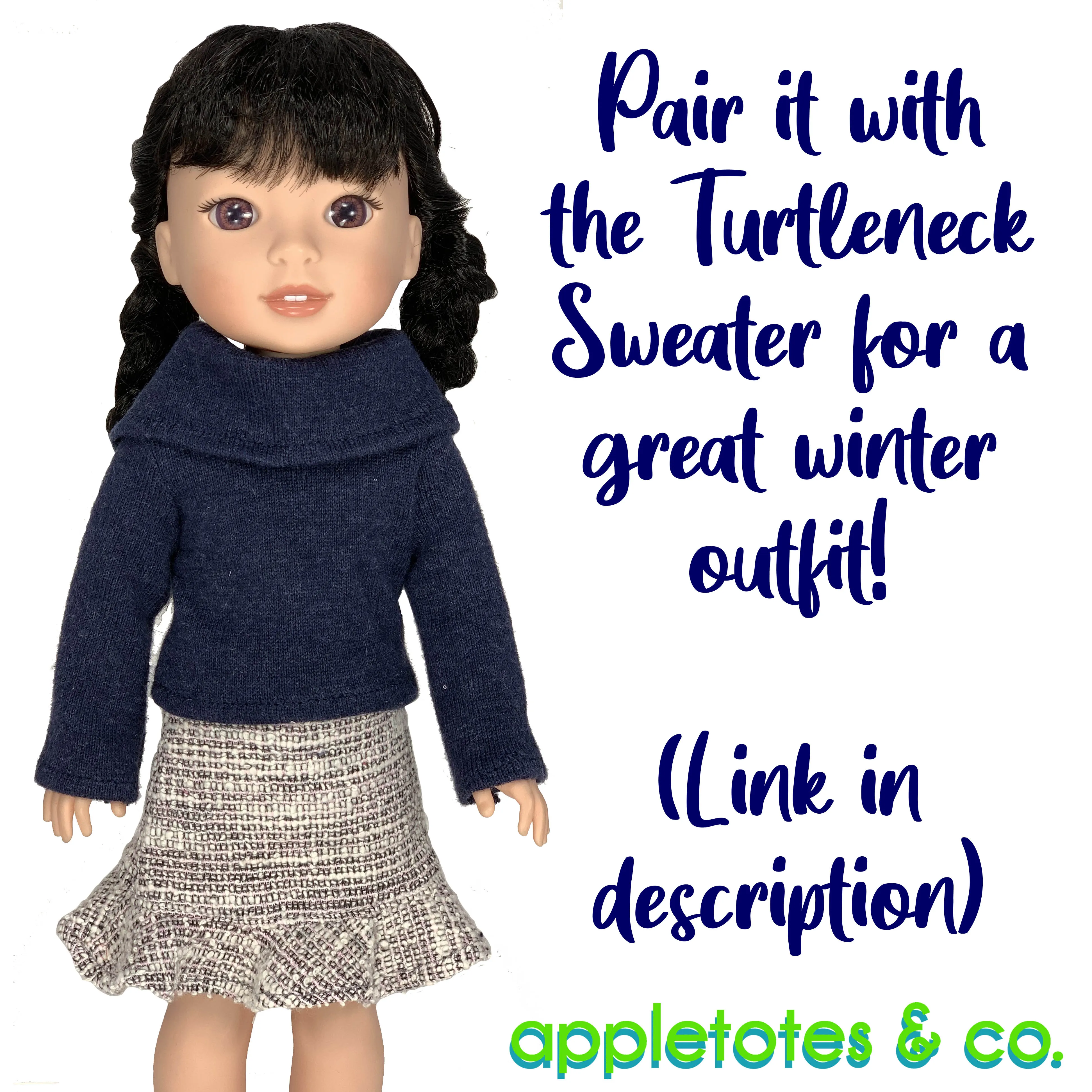 Peplum Skirt Sewing Pattern for 14 Inch Dolls