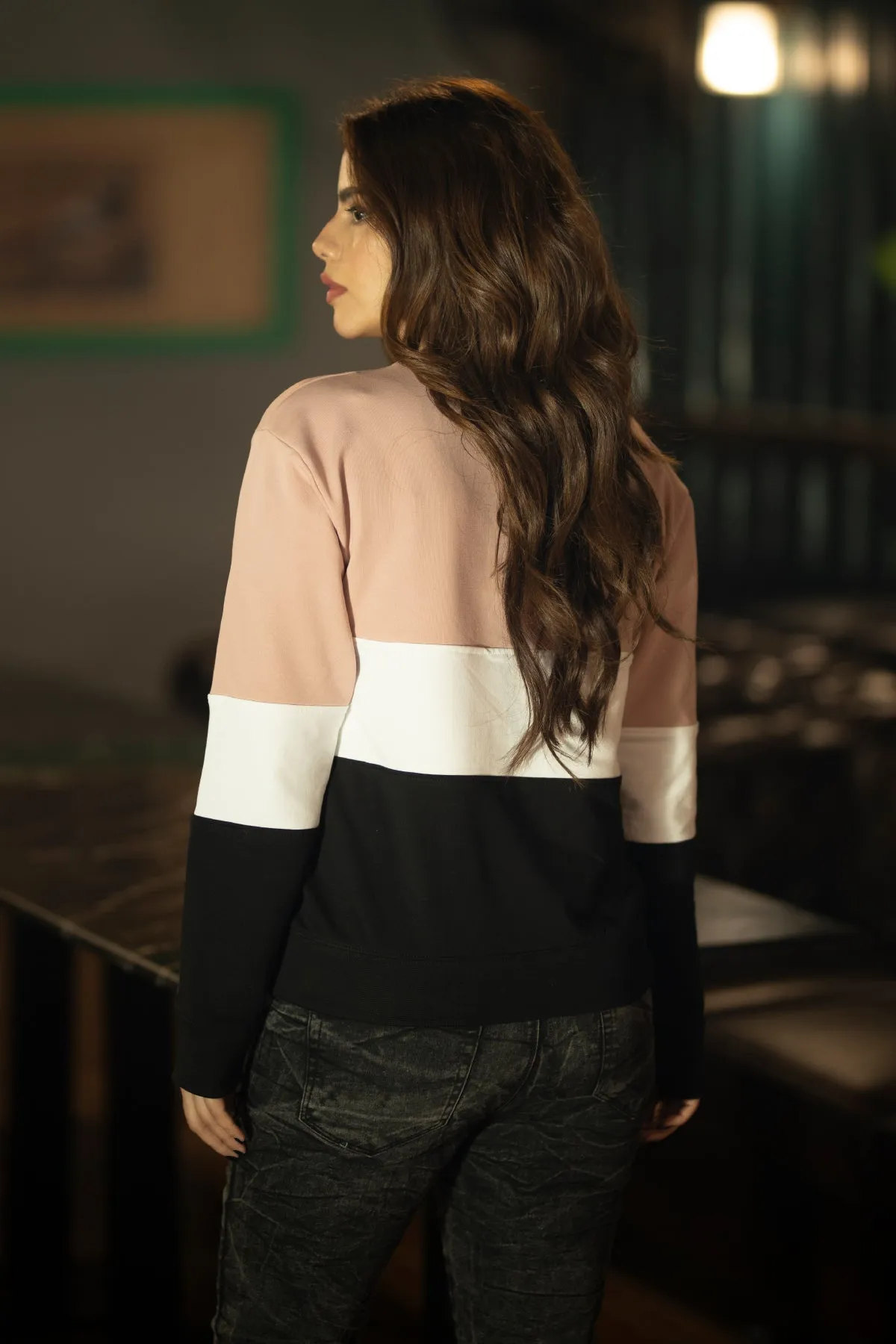 Pink Color Block Sweatshirt - W21 - WSW0007