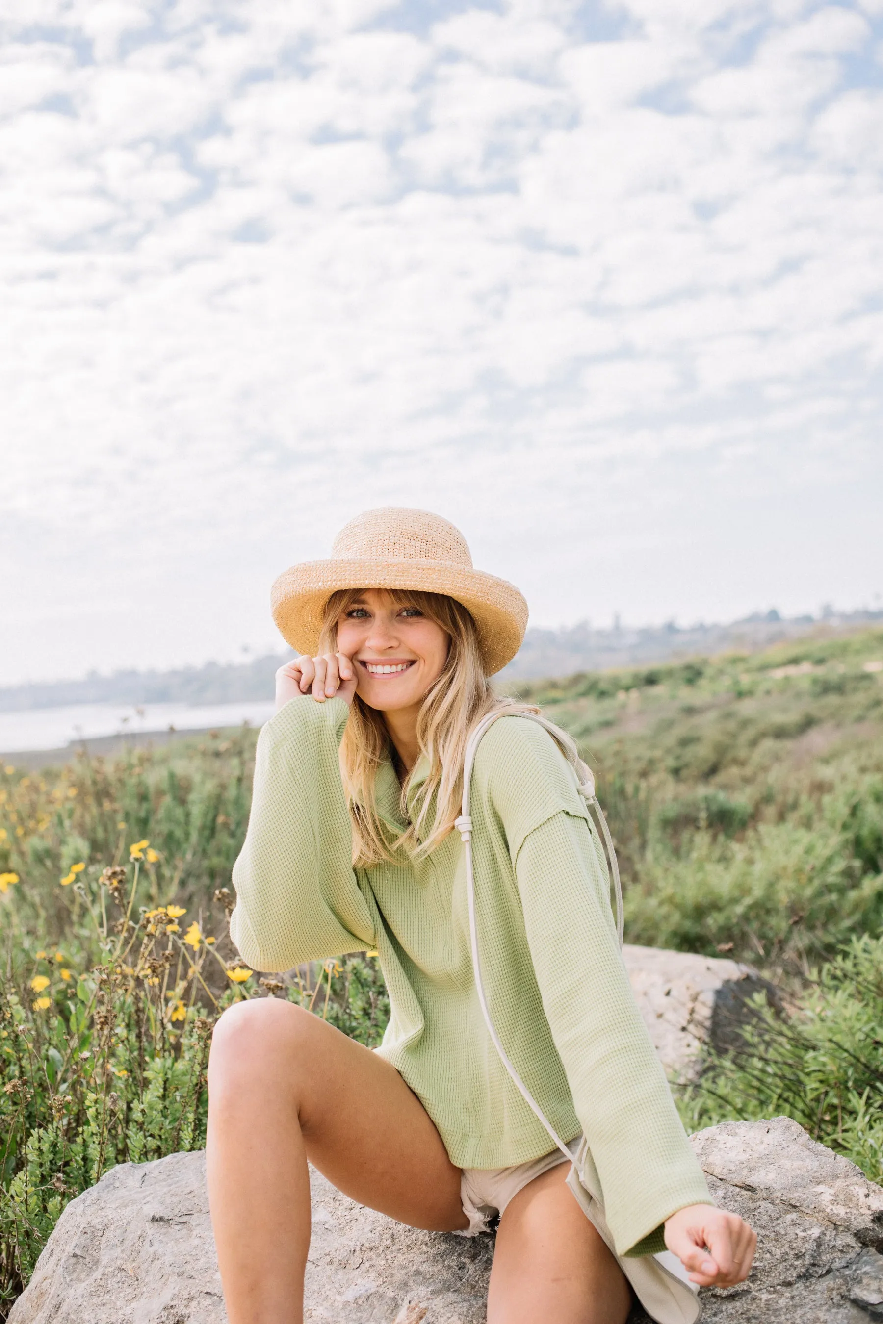 Pistachio Sport Waffle Knit Sweatshirt