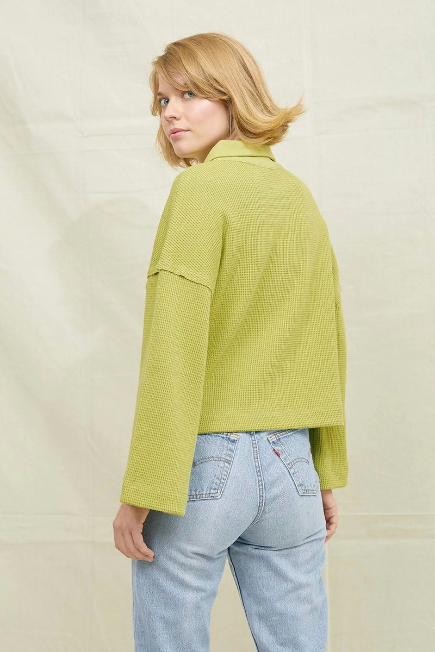 Pistachio Sport Waffle Knit Sweatshirt