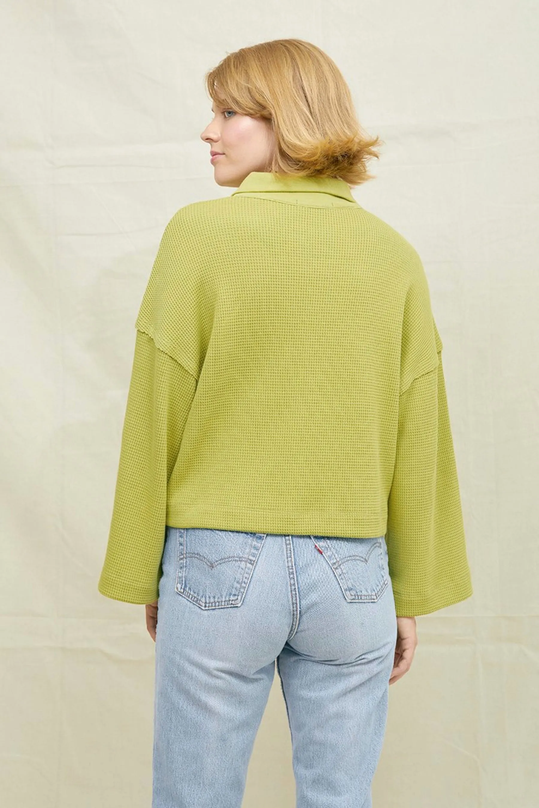 Pistachio Sport Waffle Knit Sweatshirt