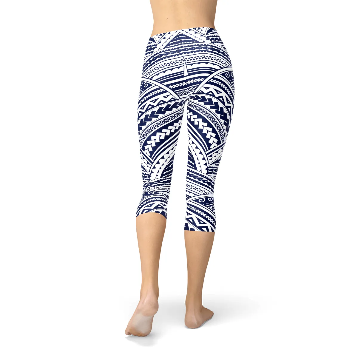 Polynesian Maori Tattoo Capri Leggings