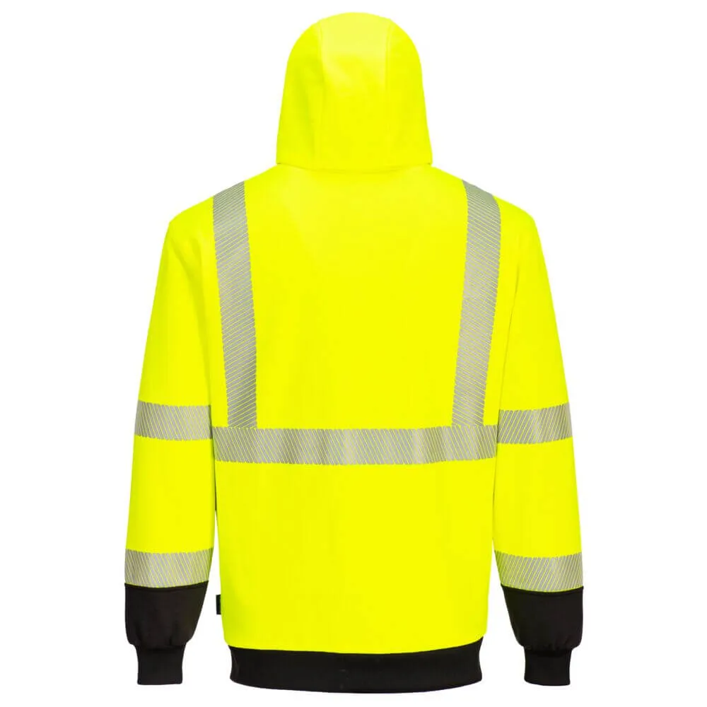 Portwest UB325 Hi-Vis Zipped Winter Hoodie Yellow/Black