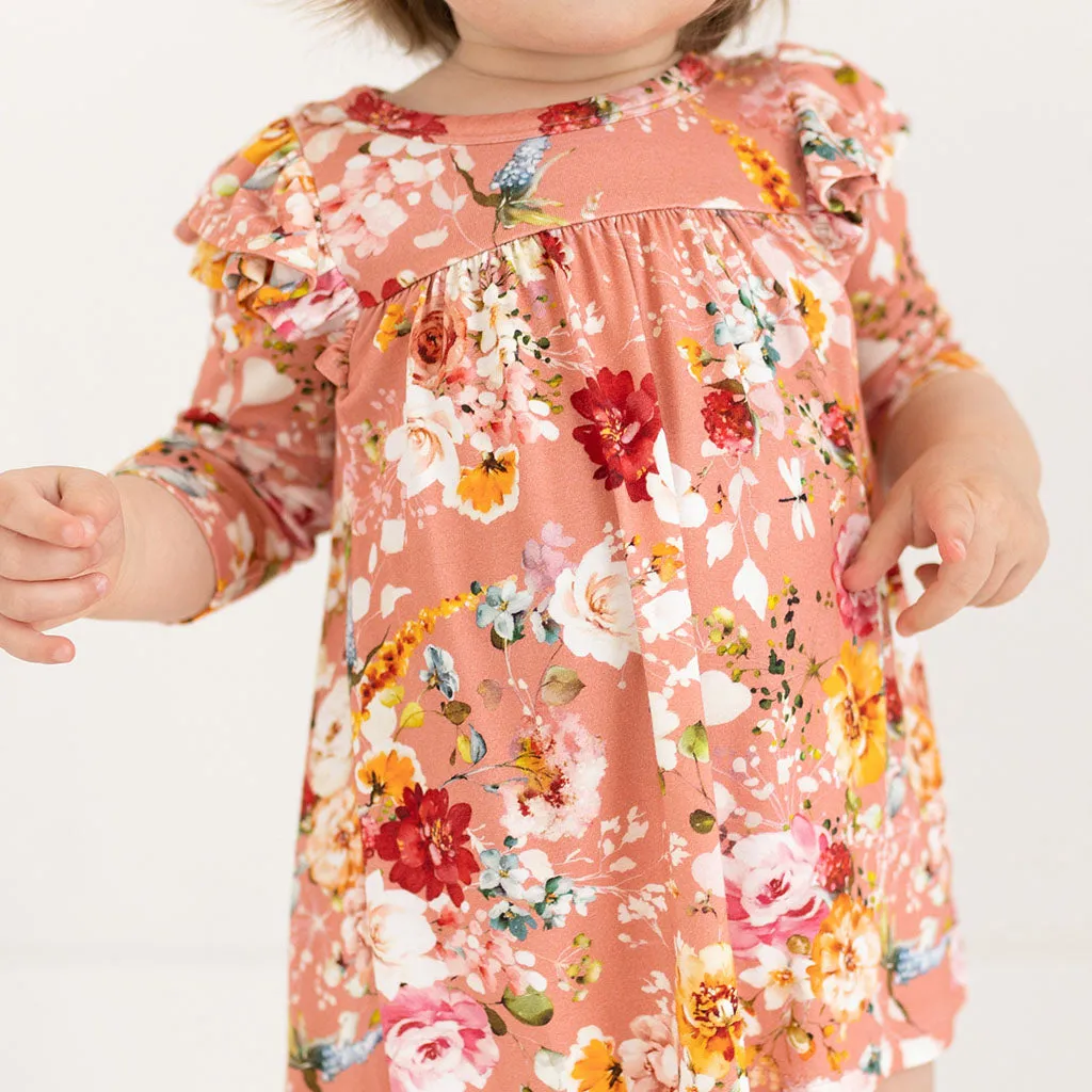 Posh Peanut 3/4 Sleeve Flutter Dress & Bloomer ~ Celia