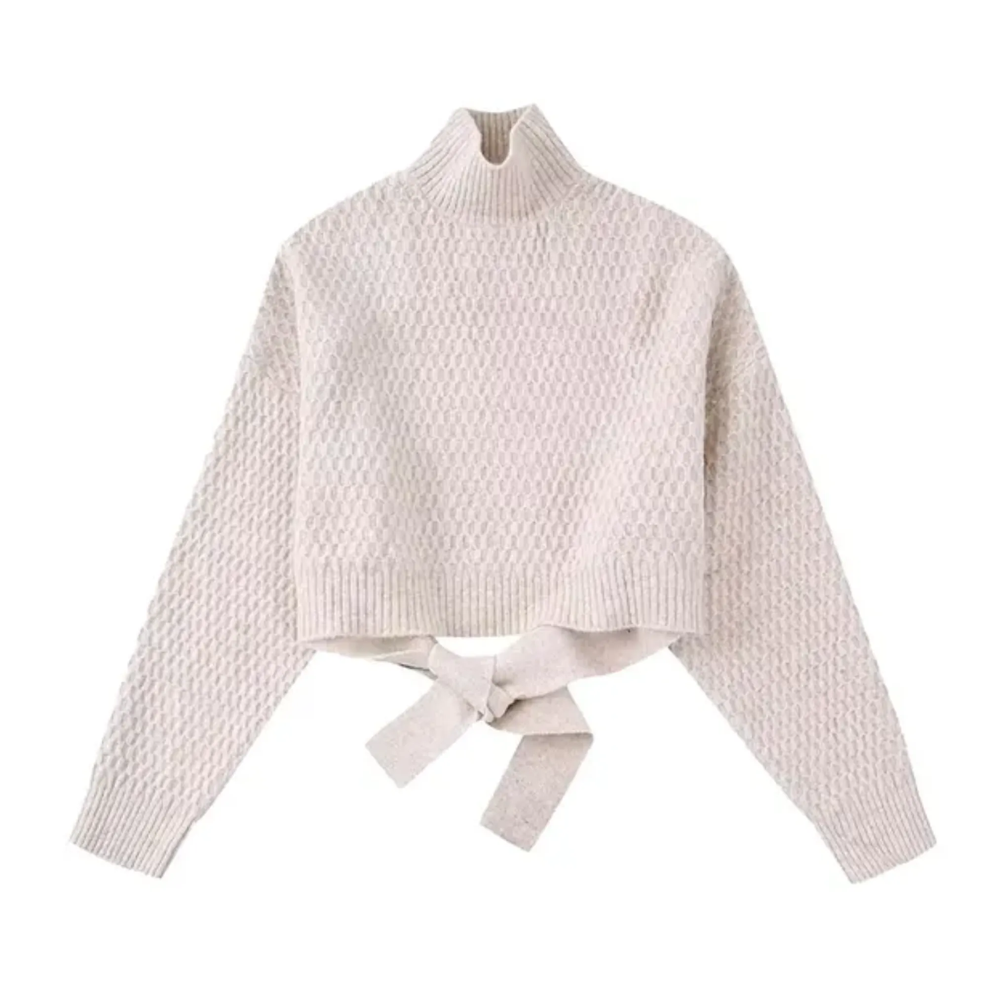 Pre Order:  Honeycomb Knit Cropped Sweater