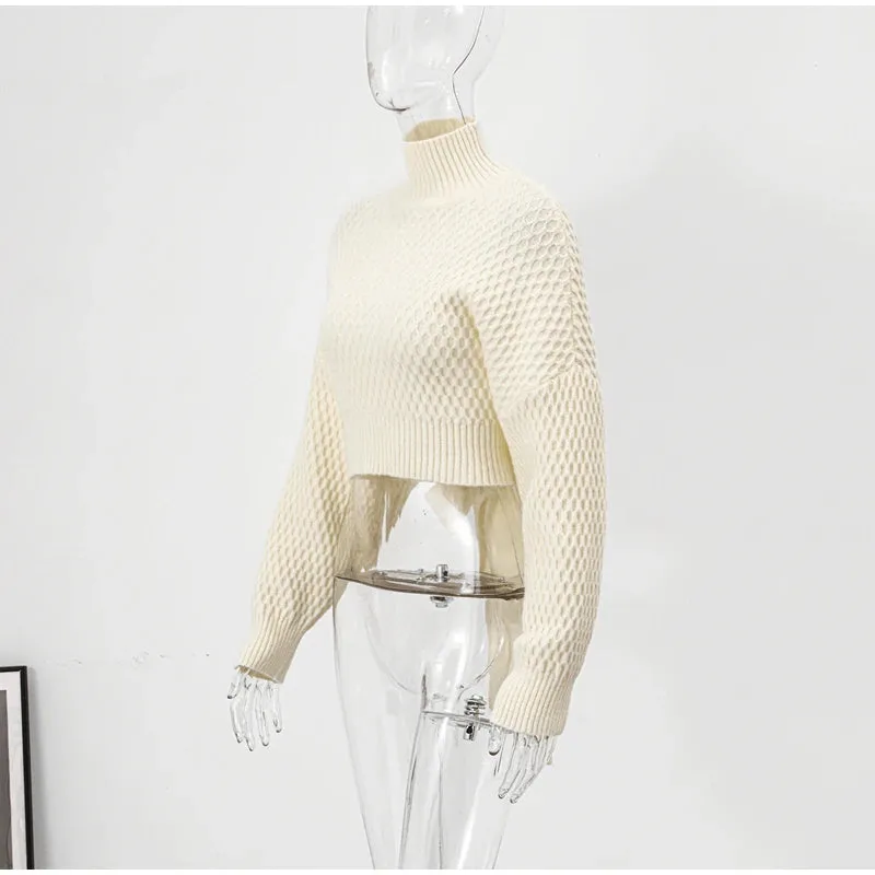 Pre Order:  Honeycomb Knit Cropped Sweater