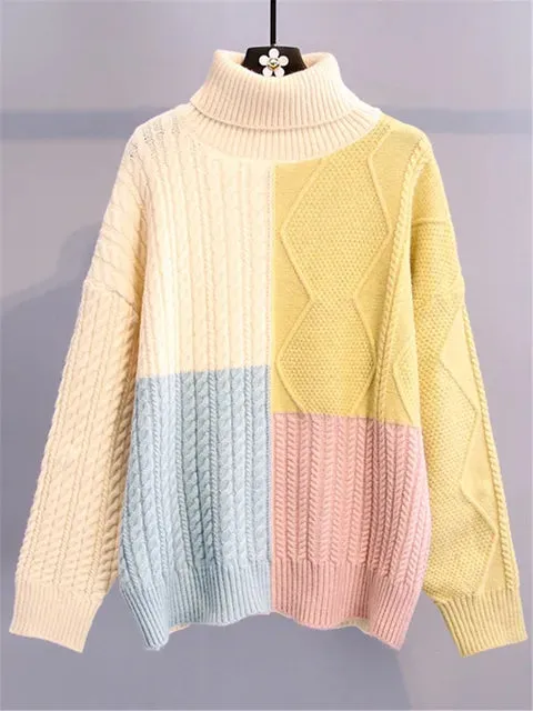 Pre Order:  Pastels Turtleneck Knitted Sweater