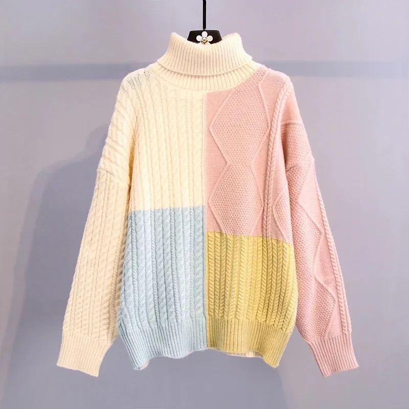 Pre Order:  Pastels Turtleneck Knitted Sweater