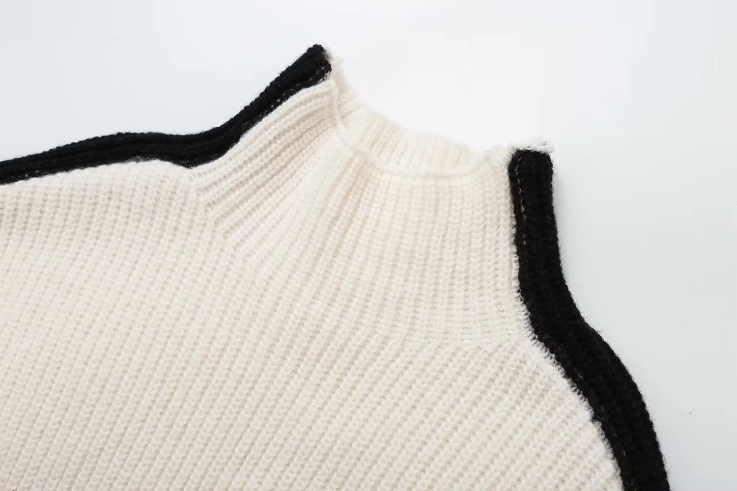 Pre Order:  Side Striped Half Turtleneck Knit Pullover