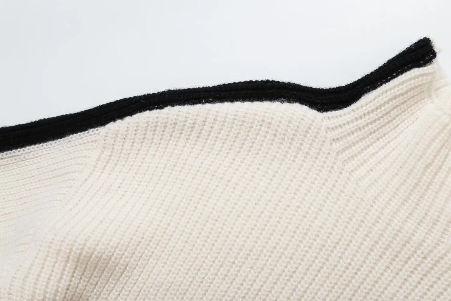 Pre Order:  Side Striped Half Turtleneck Knit Pullover