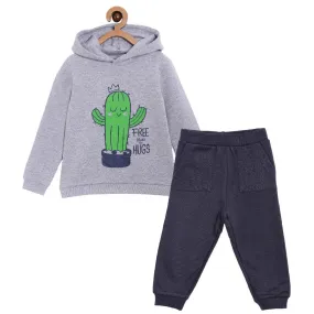 Pricks and Hugs Hooded Sweatshirt and Navy Blue Sweatpants Combo