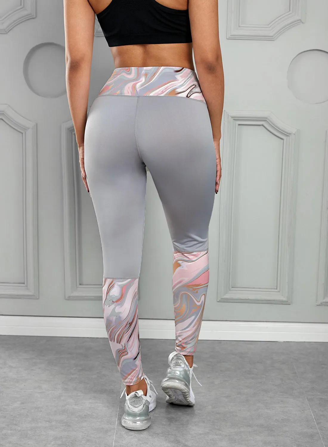 Printed Wide Waistband Active Leggings (TBL) T