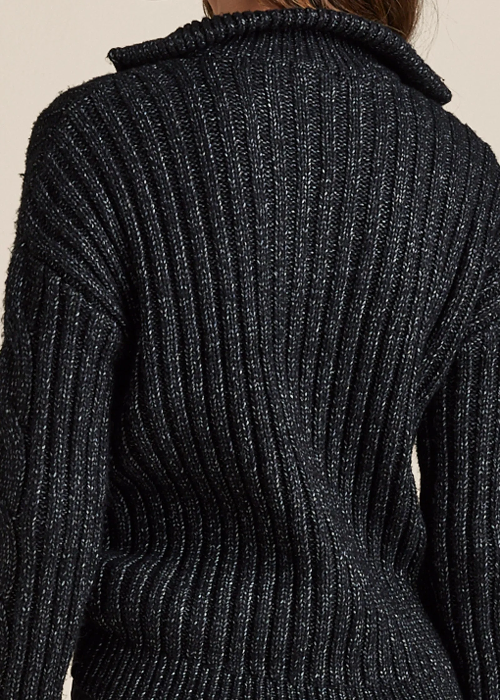 Quarter Zip Sweater - Black