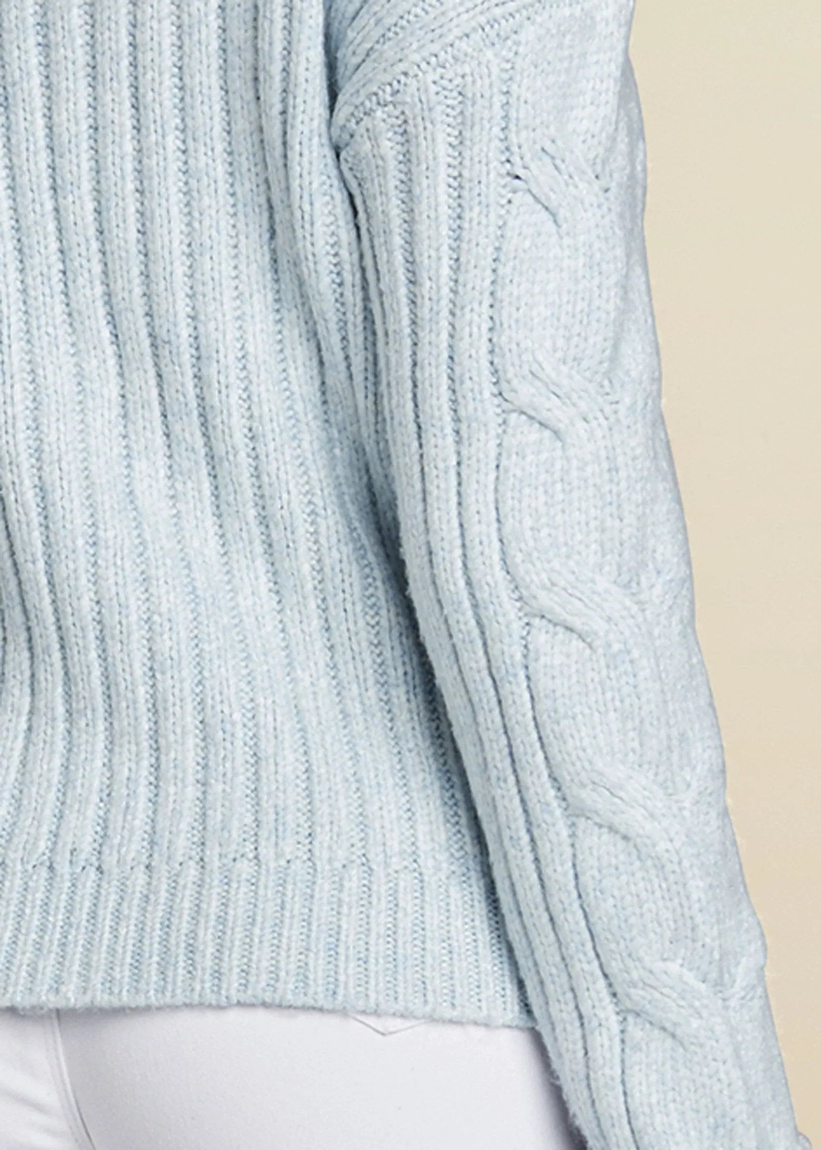 Quarter Zip Sweater - Heathered Blue