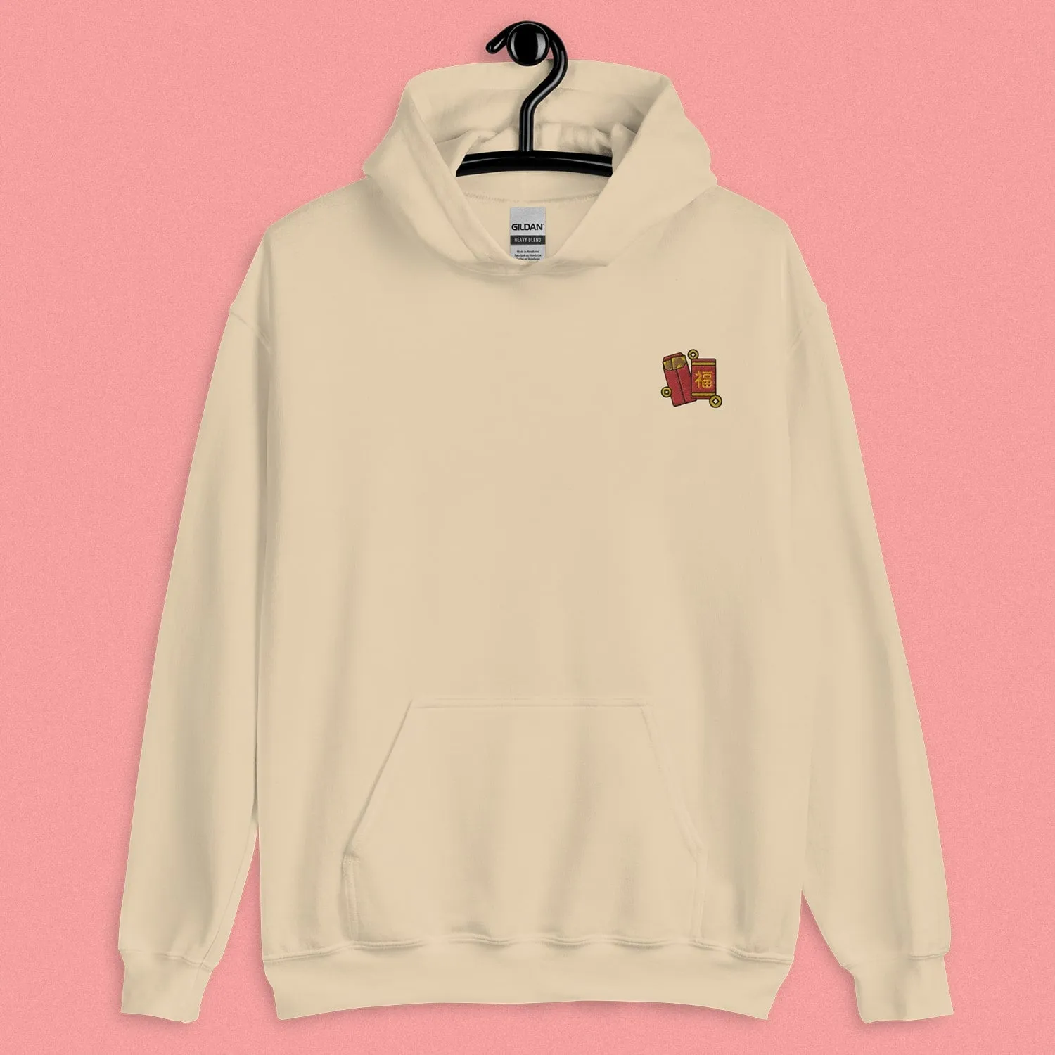 Red Envelope Embroidered Hoodie