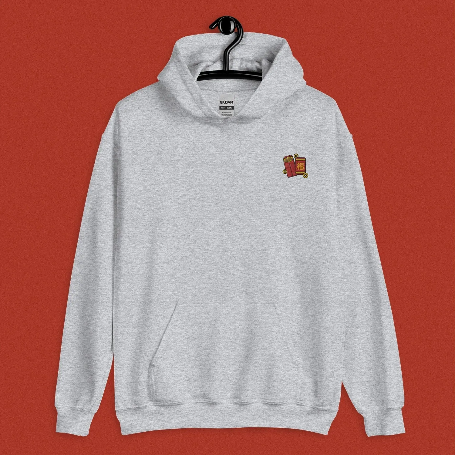 Red Envelope Embroidered Hoodie